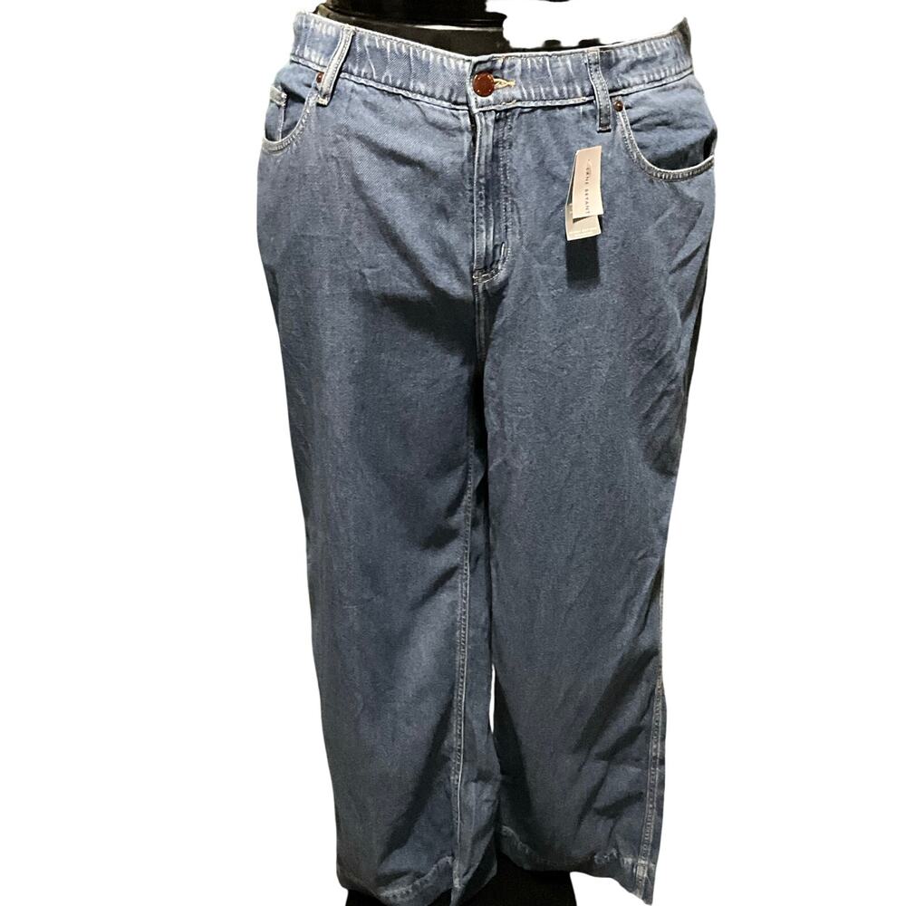 Lane Bryant Signature Fit Wide Leg Jeans Size 20 NWT Mid-Rise Barrel Denim